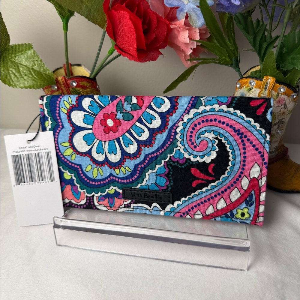 NWT Vera Bradley Haymarket Paisley Checkbook Cover Retired Pattern - Picture 3 of 5